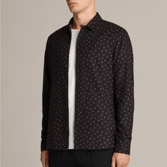 All Saints Kiefer Regular Fit Button-down LS Shirt Size L - Picture 3 of 11